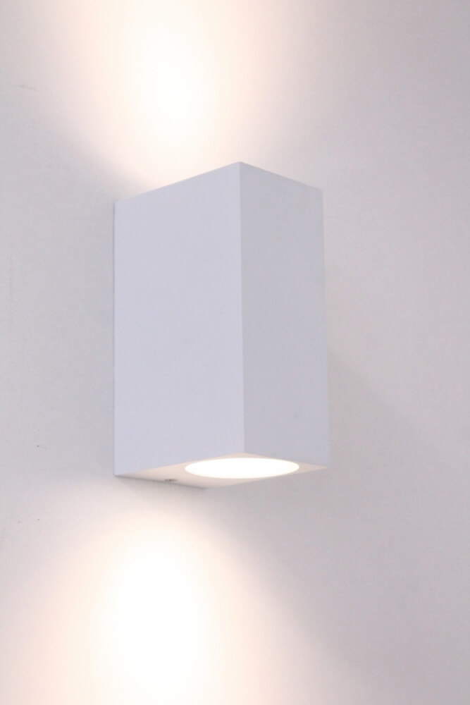Buitenlamp / Wandlamp ZORA LED 2-lichts vierkant | Wit