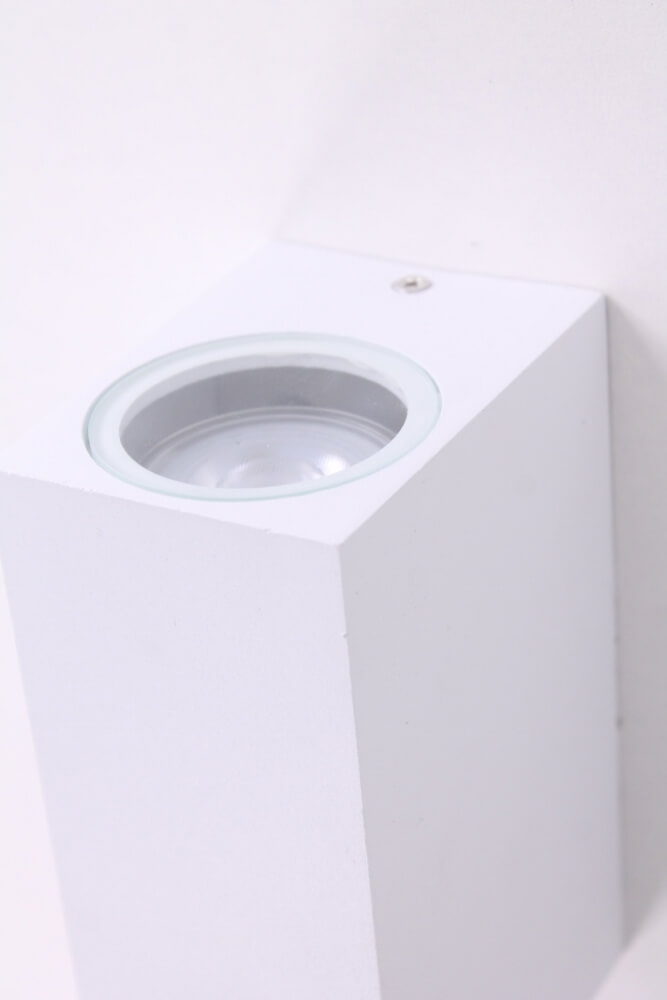 Buitenlamp / Wandlamp ZORA LED 2-lichts vierkant | Wit