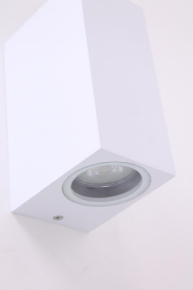 Buitenlamp / Wandlamp ZORA LED 2-lichts vierkant | Wit