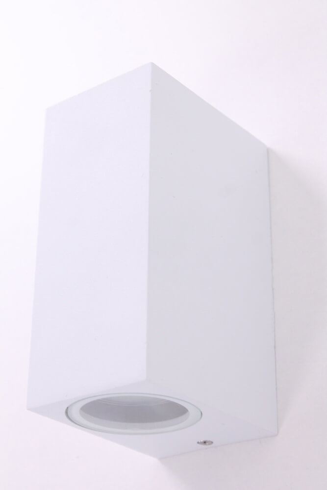 Buitenlamp / Wandlamp ZORA LED 2-lichts vierkant | Wit