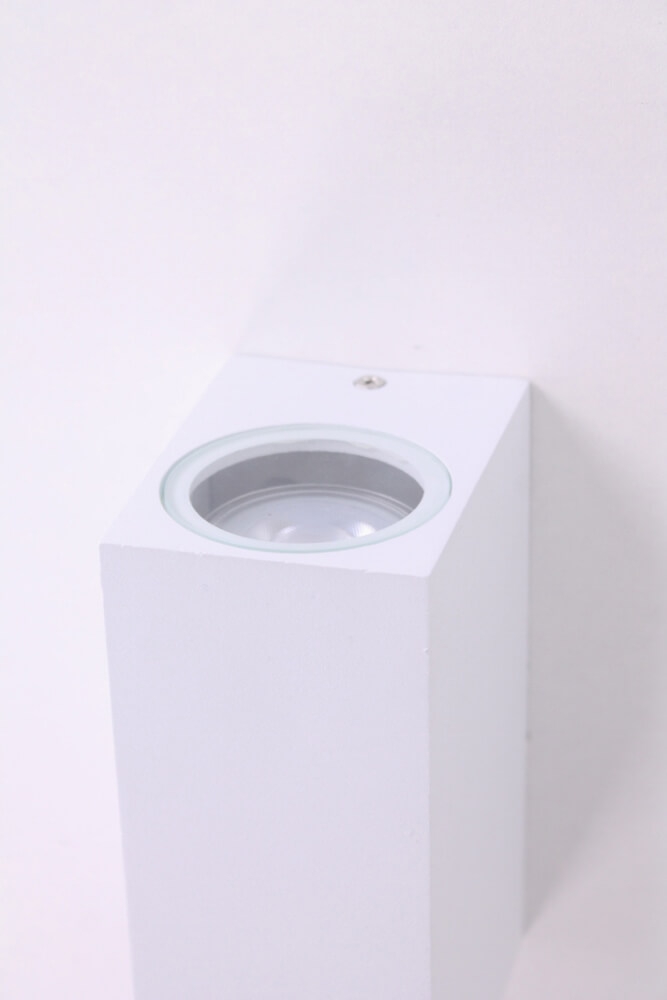 Buitenlamp / Wandlamp ZORA LED 2-lichts vierkant | Wit