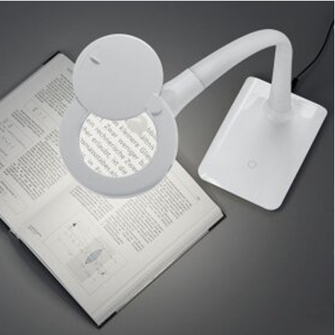 Loupe lamp met vergrootglas LOUPA 3 standen dimbaar | Wit