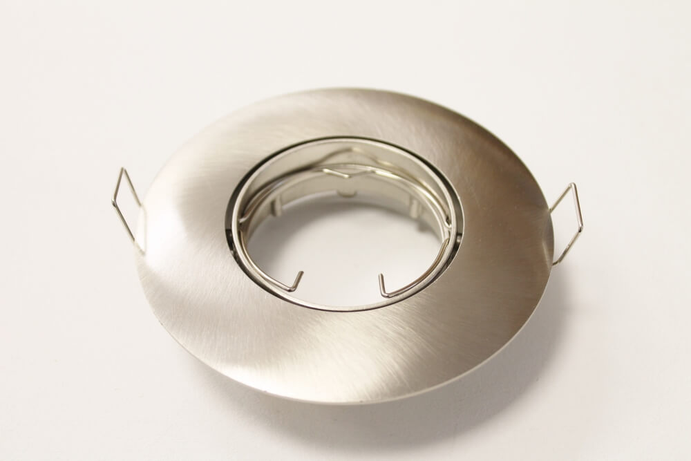 Staalkleurige inbouwspot CLASSIC met brede rand | 9,5 cm