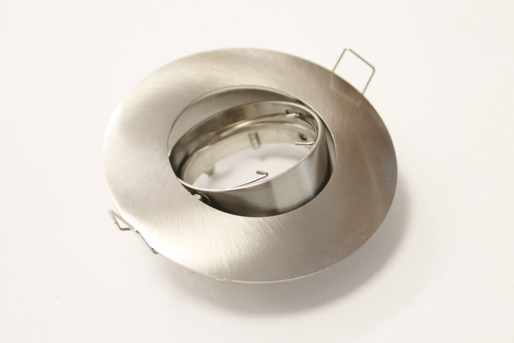 Staalkleurige inbouwspot CLASSIC met brede rand | 9,5 cm