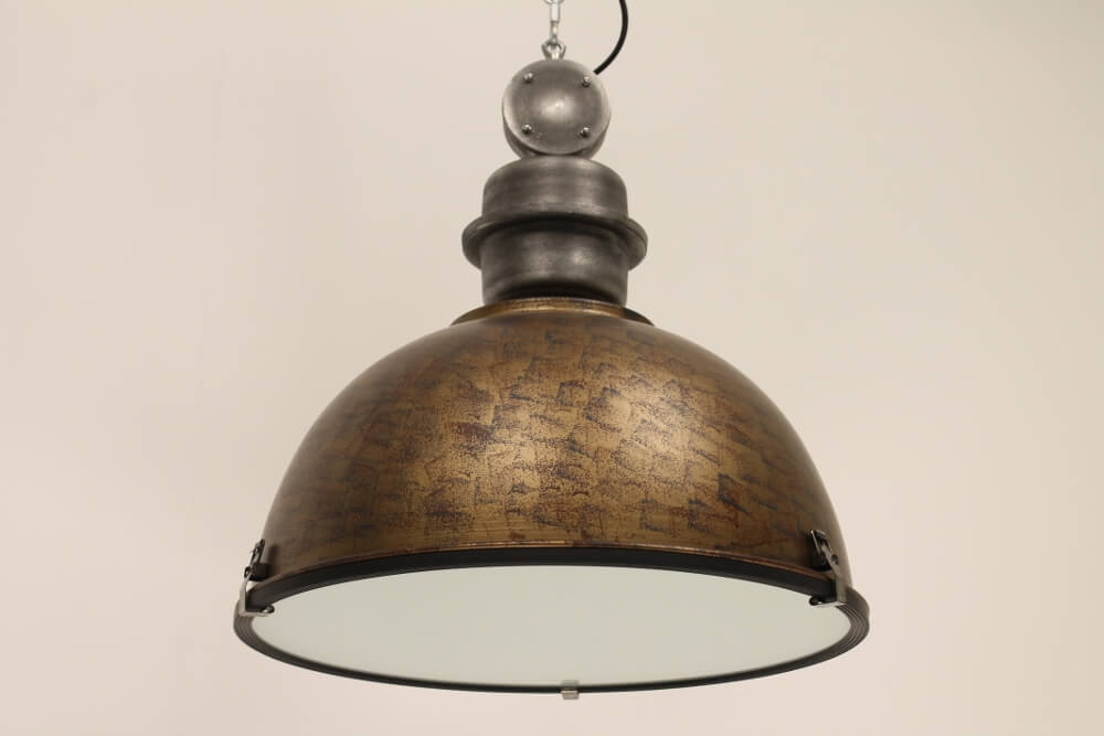 Industrielamp BIKKEL XL roestbruin/brons | Ø 52 cm