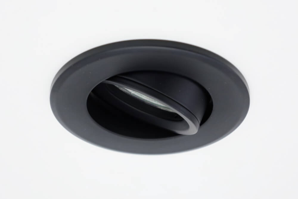 Zwarte inbouwspot rond SMOOTHY kantelbaar | 9,2 cm