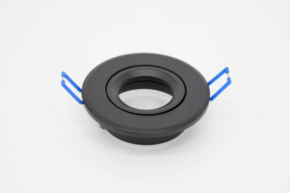 Zwarte inbouwspot rond SMOOTHY kantelbaar | 9,2 cm