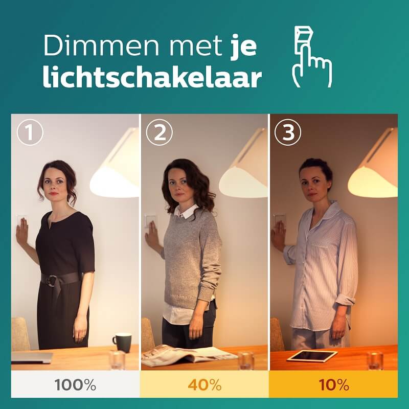 Philips LEDclassic mat SceneSwitch 60 watt (7,5w) E27 | 3 standen dimmer