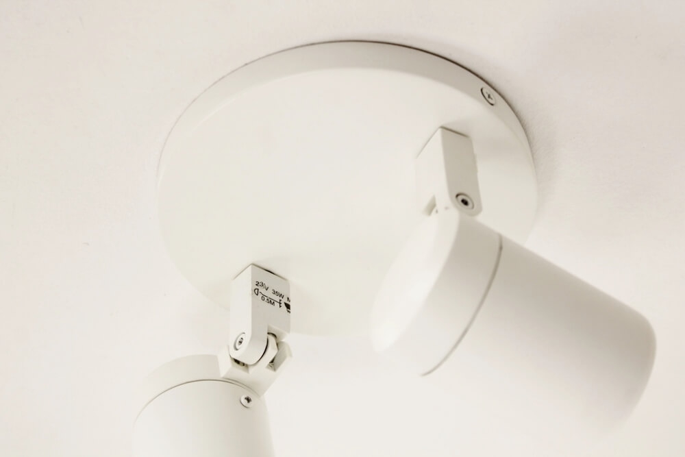 Kantelbare 2-lichts opbouwspot rond DOCCIA IP44 | Wit