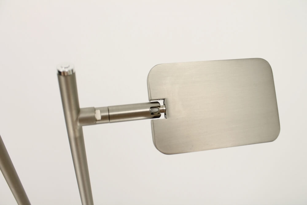 Strakke LED leeslamp PLATE DOUBLE met pulsdimmer | Staal