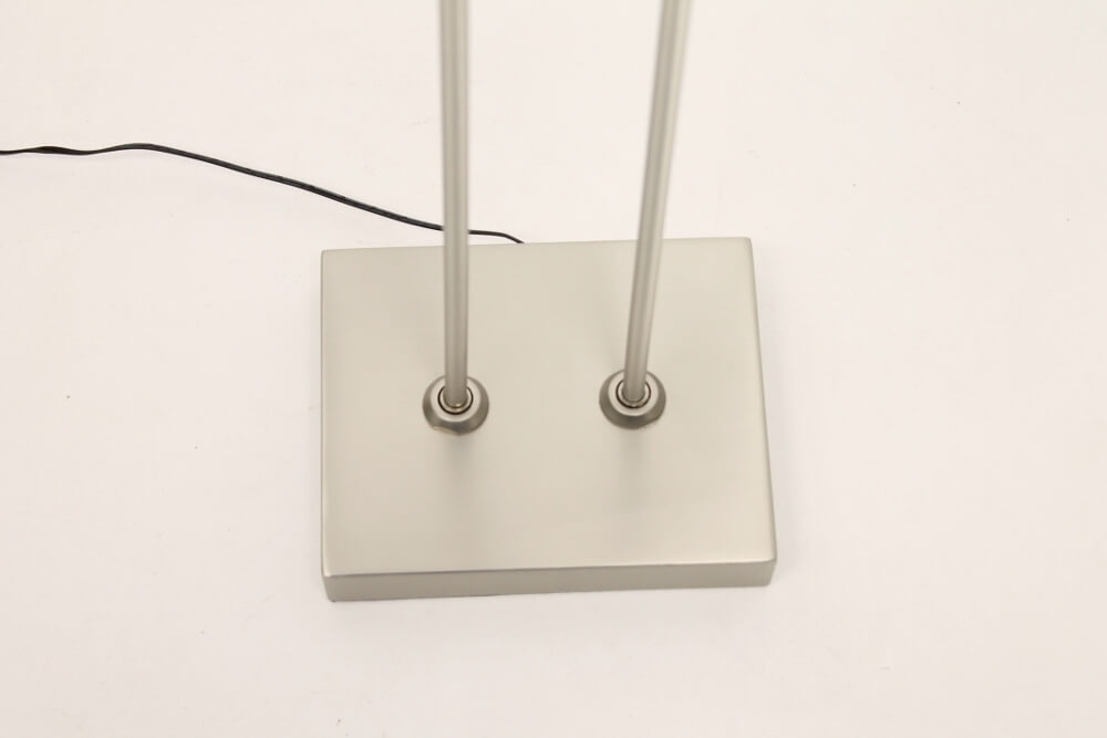 Strakke LED leeslamp PLATE DOUBLE met pulsdimmer | Staal