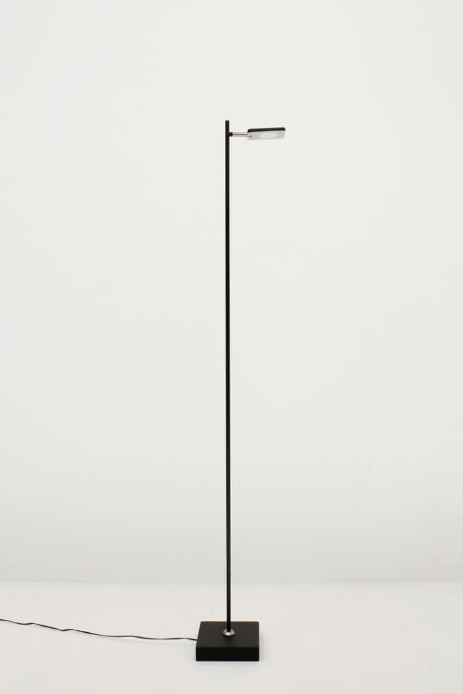 Strakke LED leeslamp PLATE SINGLE met pulsdimmer | Zwart