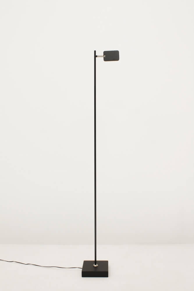 Strakke LED leeslamp PLATE SINGLE met pulsdimmer | Zwart