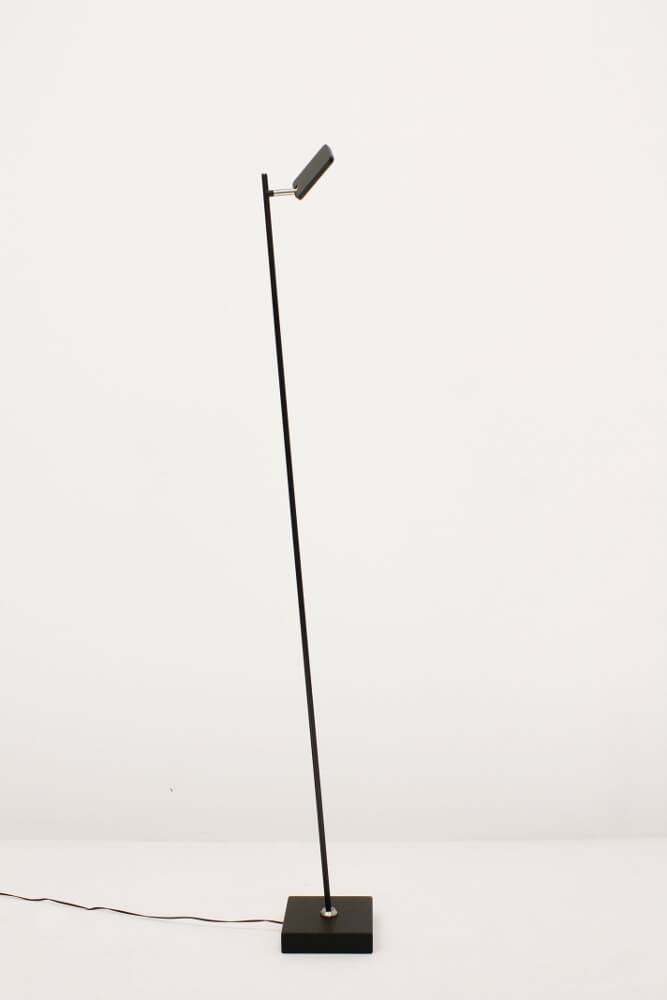 Strakke LED leeslamp PLATE SINGLE met pulsdimmer | Zwart
