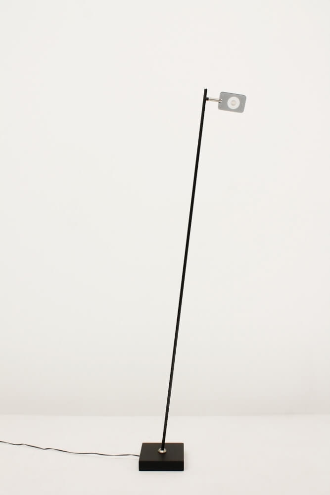 Strakke LED leeslamp PLATE SINGLE met pulsdimmer | Zwart