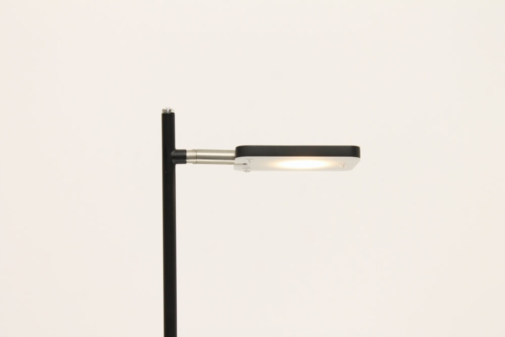 Strakke LED leeslamp PLATE SINGLE met pulsdimmer | Zwart