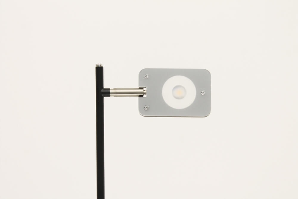Strakke LED leeslamp PLATE SINGLE met pulsdimmer | Zwart