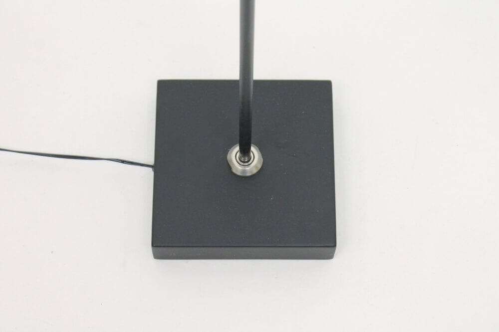Strakke LED leeslamp PLATE SINGLE met pulsdimmer | Zwart