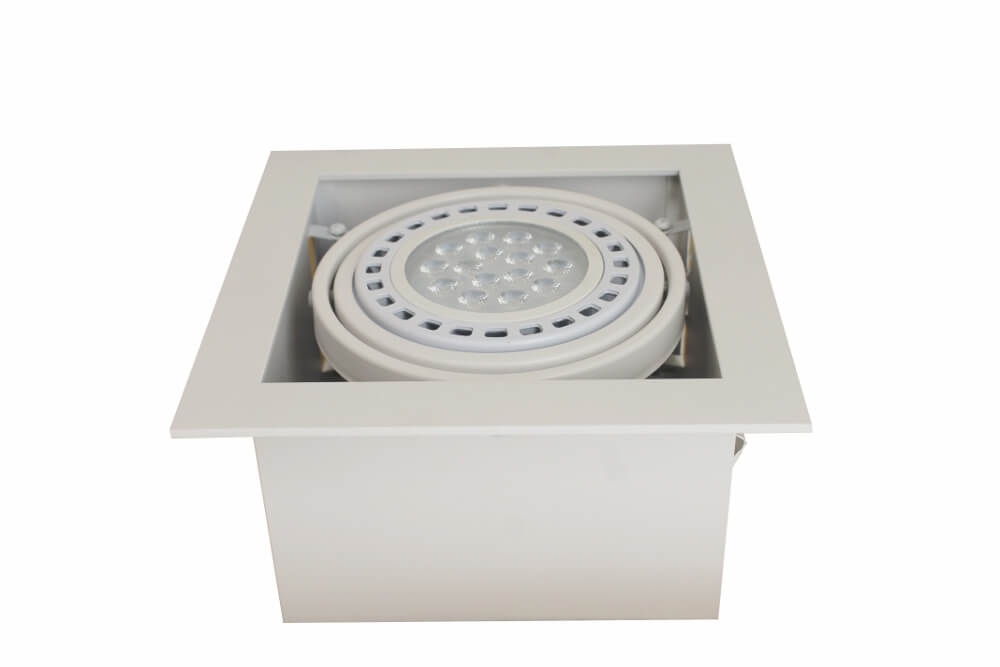 Vierkante inbouwspot AR111 XL met witte rand
