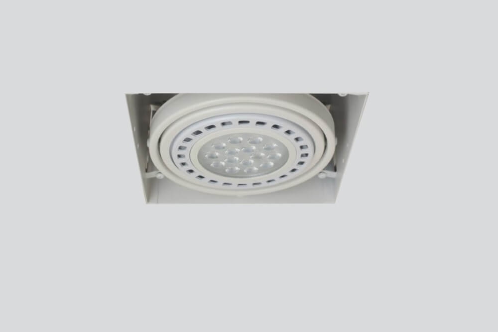 Vierkante inbouwspot AR111 XL met witte rand