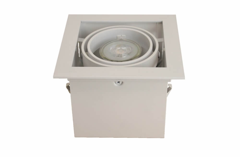 Vierkante inbouwspot AR70 met witte rand