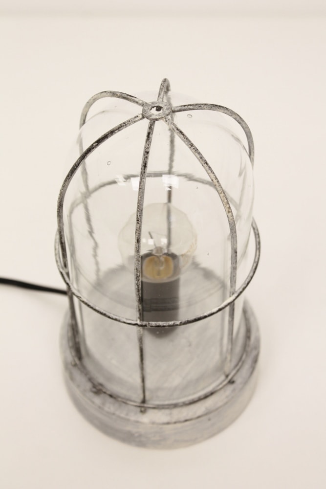 Leuke industriële tafellamp STORM SMALL | Licht betongrijs