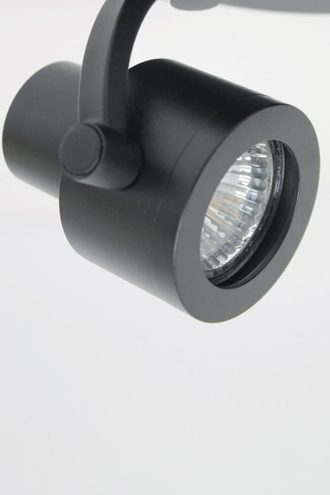 Industriële 1-lichts opbouwspot RENZO rond | Zwart