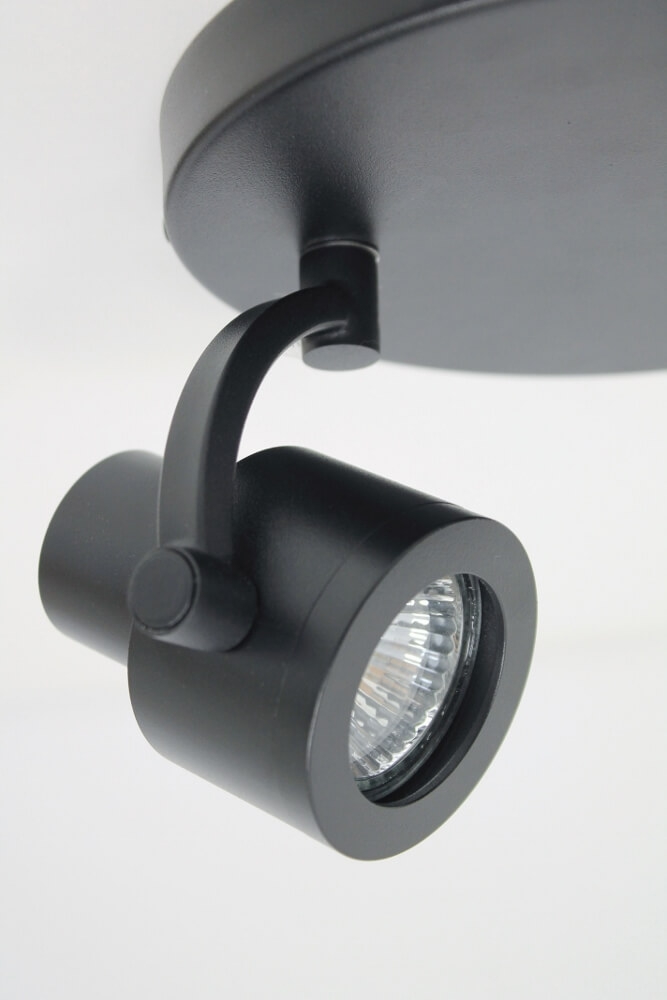 Industriële 2-lichts opbouwspot RENZO rond | Zwart