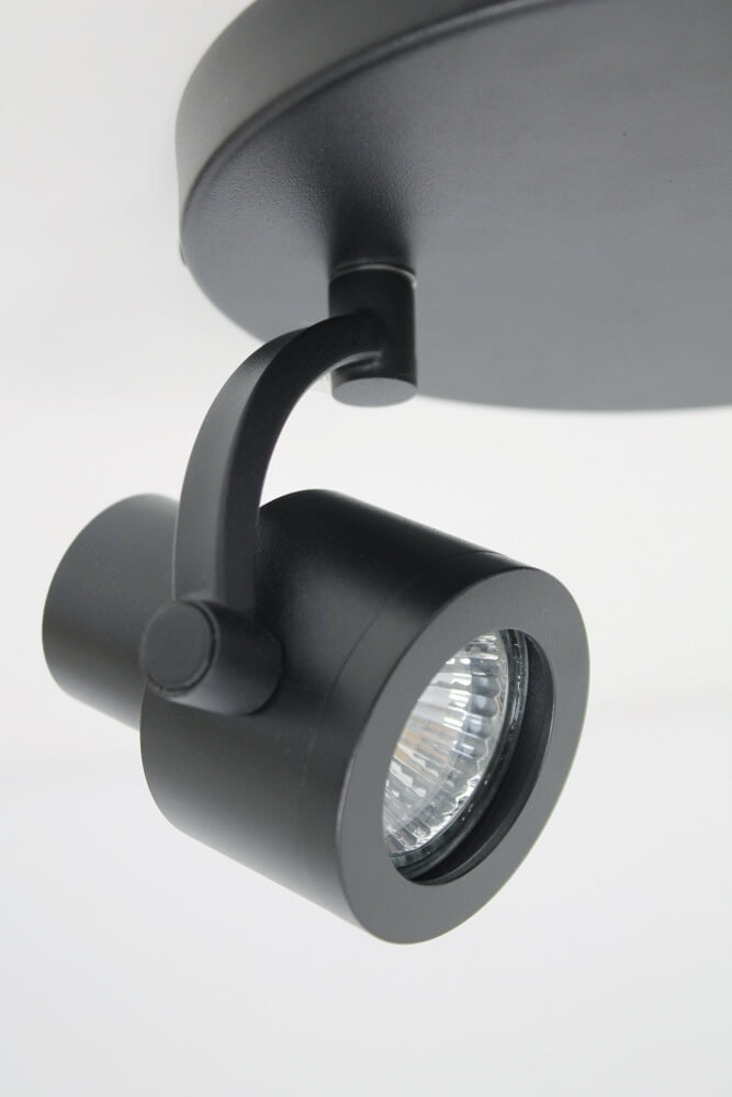 Industriële 3-lichts opbouwspot RENZO rond | Zwart