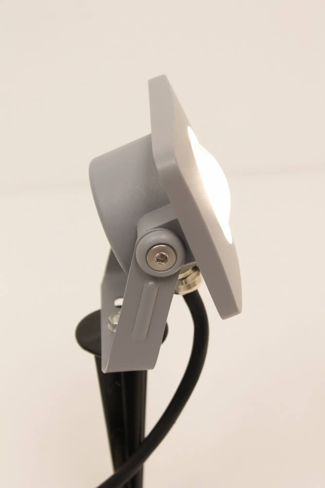 Prikspot / Tuinspot LED FLOOD met grondspies en stekker | Grijs
