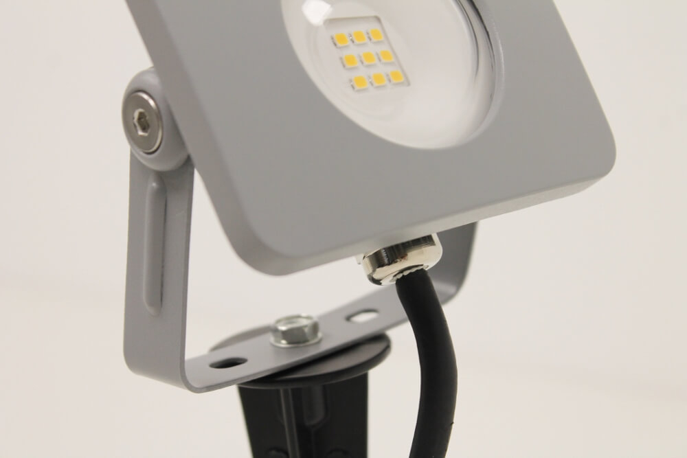 Prikspot / Tuinspot LED FLOOD met grondspies en stekker | Grijs