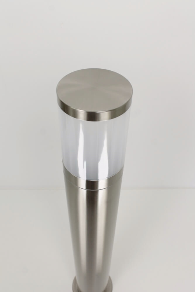 Staalkleurige buitenlamp AUSTIN met matte kap | Paal 80 cm