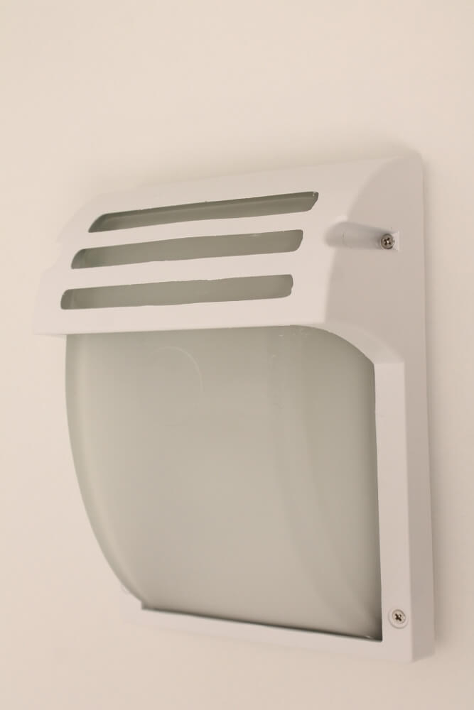 Stalen buitenlamp wand FRESNO | Wit
