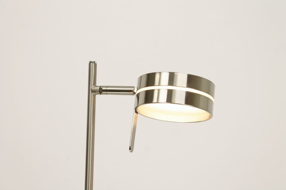 Flexibele LED leeslamp RINGO II met pulsdimmer | Staal