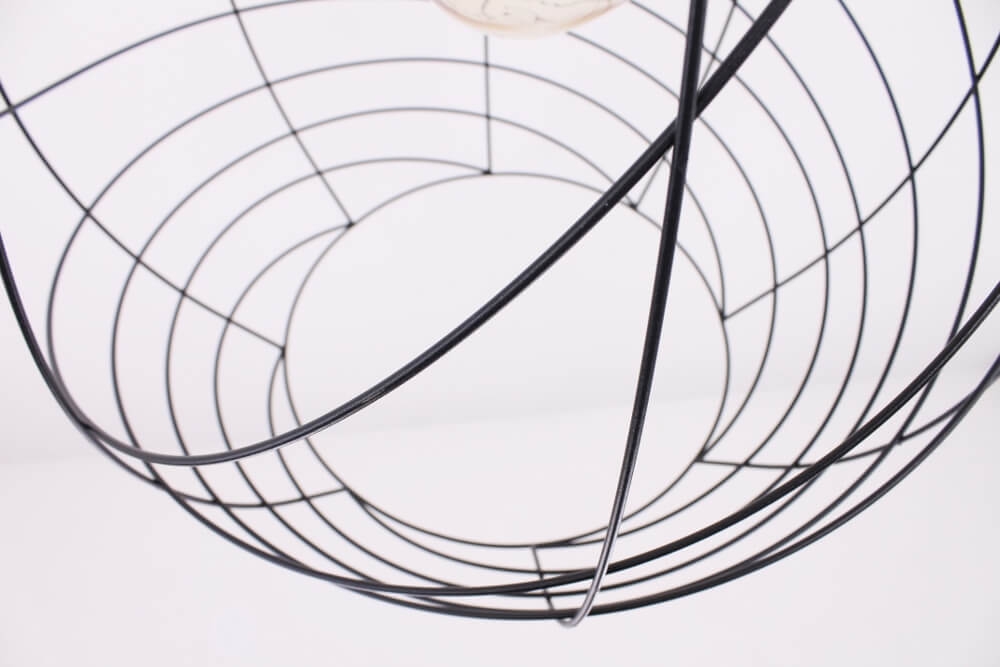 Subtiele zwarte open hanglamp CAMILLO | Klein Ø 30 cm