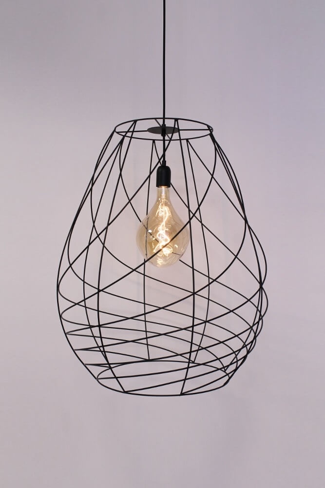 Subtiele zwarte open hanglamp CAMILLO | Middel Ø 43 cm