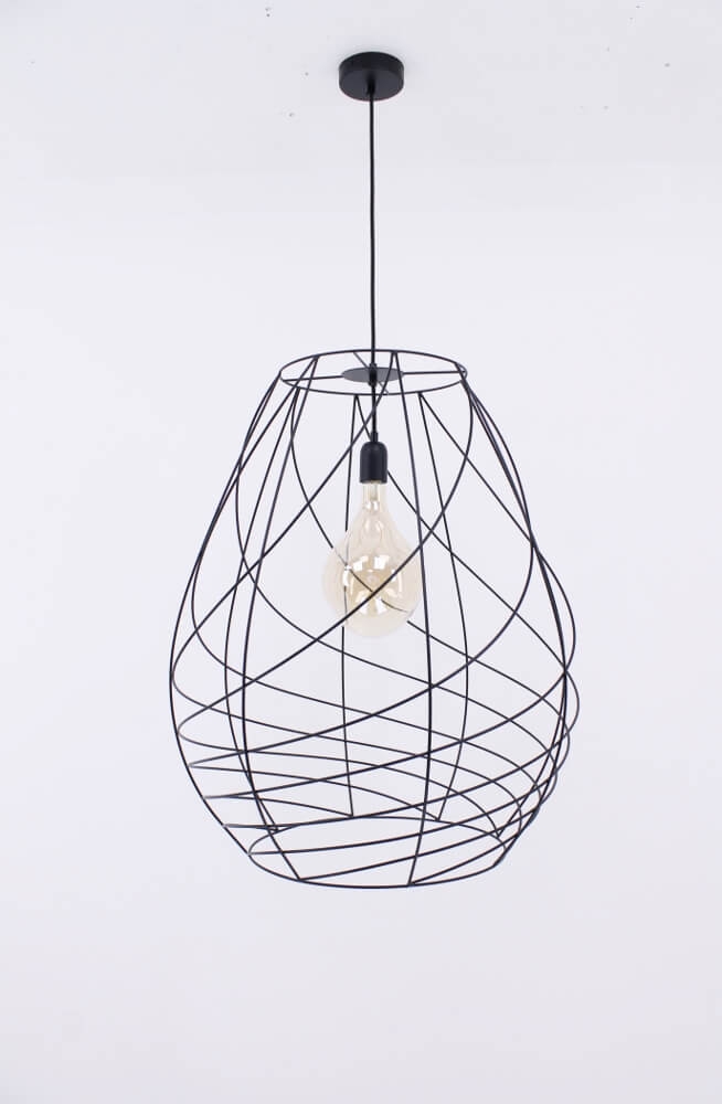Subtiele zwarte open hanglamp CAMILLO | Middel Ø 43 cm