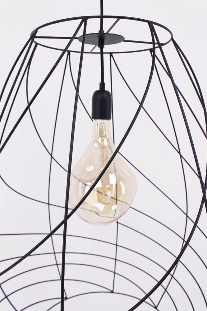 Subtiele zwarte open hanglamp CAMILLO | Middel Ø 43 cm