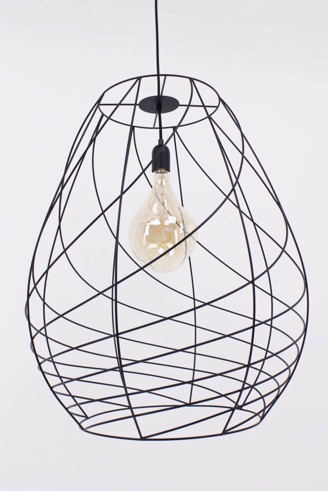 Subtiele zwarte open hanglamp CAMILLO | Middel Ø 43 cm