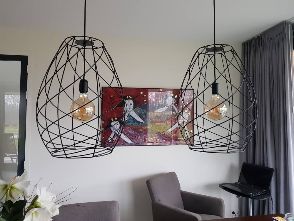 Subtiele zwarte open hanglamp CAMILLO | Middel Ø 43 cm
