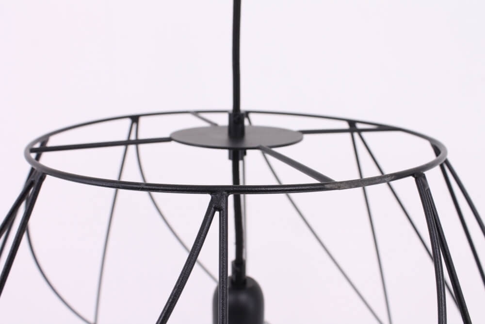 Subtiele zwarte open hanglamp CAMILLO | Groot Ø 63 cm