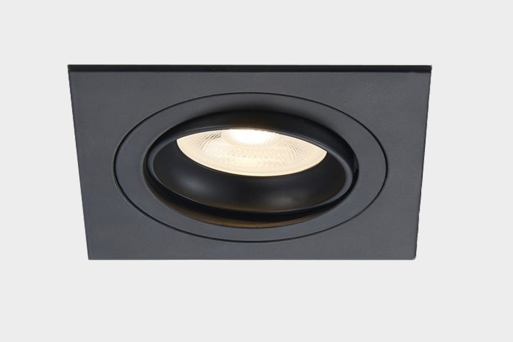 Mat zwarte inbouwspot CLASSIC vierkant | 9,2 cm | Aanbiedingsset 3 stuks