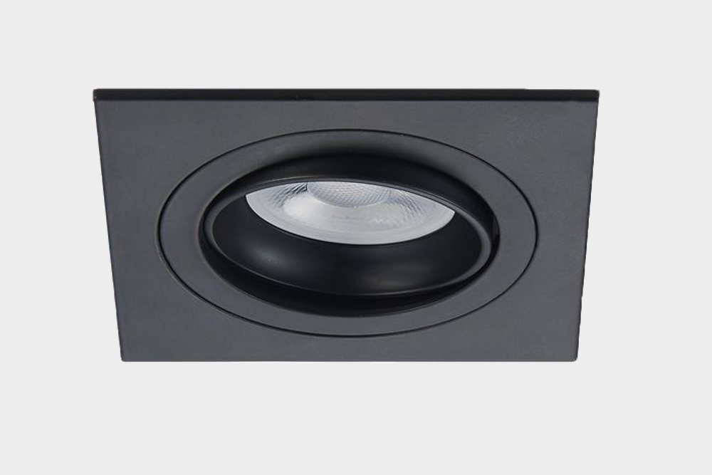 Mat zwarte inbouwspot CLASSIC vierkant | 9,2 cm | Aanbiedingsset 3 stuks