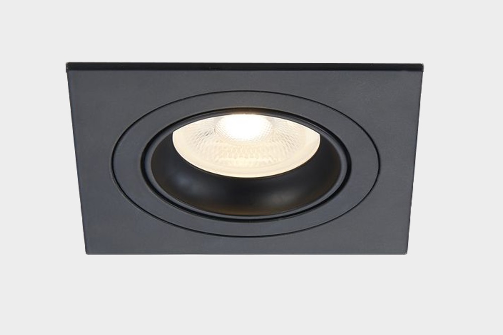 Mat zwarte inbouwspot CLASSIC vierkant | 9,2 cm | Aanbiedingsset 3 stuks