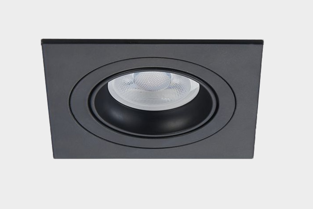 Mat zwarte inbouwspot CLASSIC vierkant | 9,2 cm | Aanbiedingsset 3 stuks