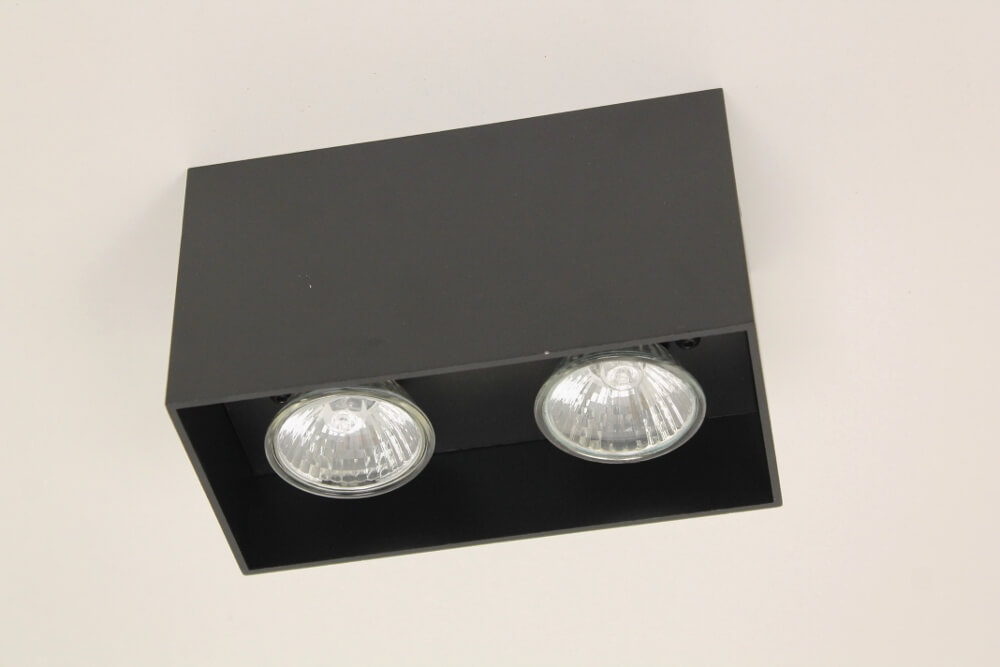 Plafondlamp / Opbouw spot CUBA 2-lichts | Zwart