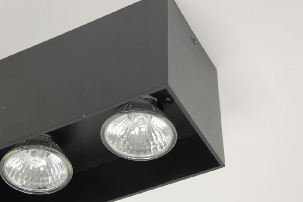 Plafondlamp / Opbouw spot CUBA 2-lichts | Zwart