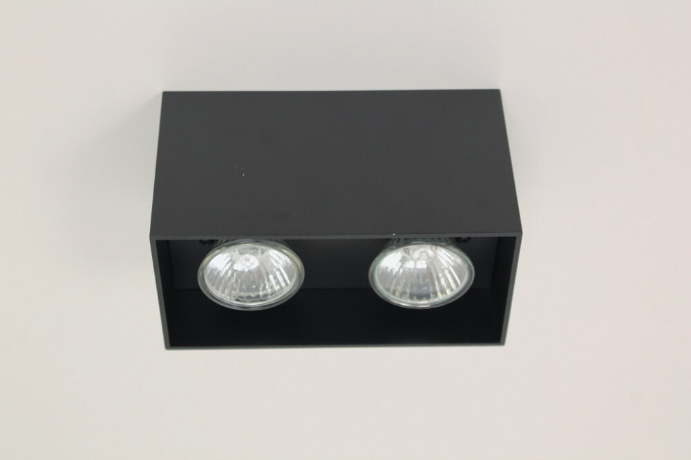 Plafondlamp / Opbouw spot CUBA 2-lichts | Zwart