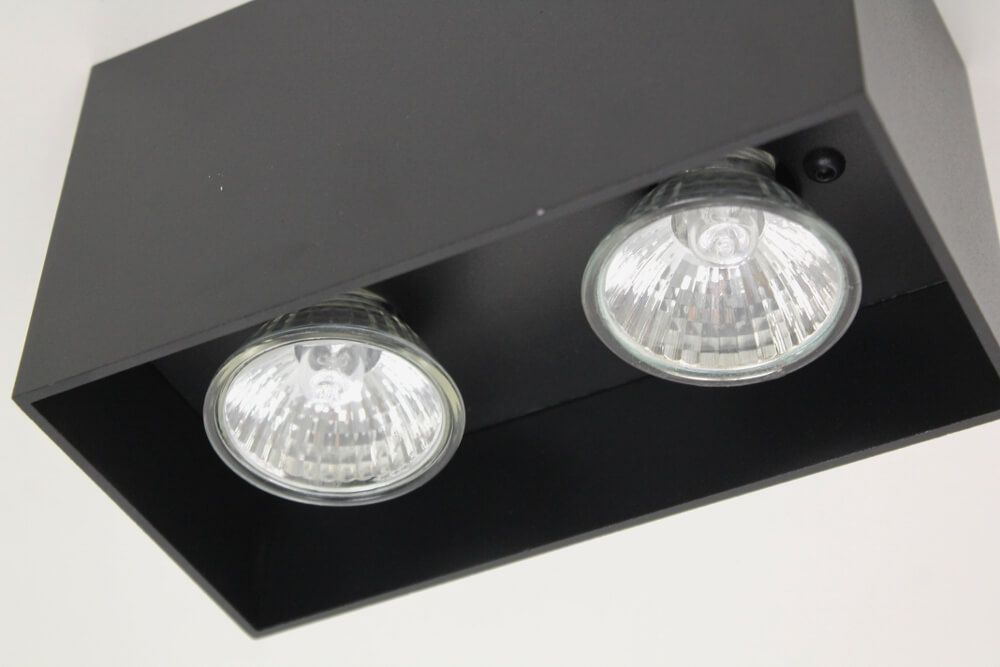 Plafondlamp / Opbouw spot CUBA 2-lichts | Zwart