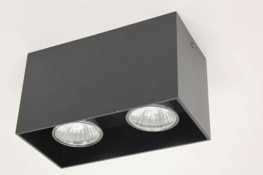 Plafondlamp / Opbouw spot CUBA 2-lichts | Zwart